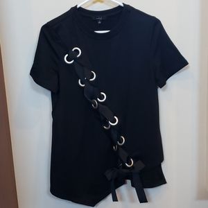 Asymmetrical ribbon shirt